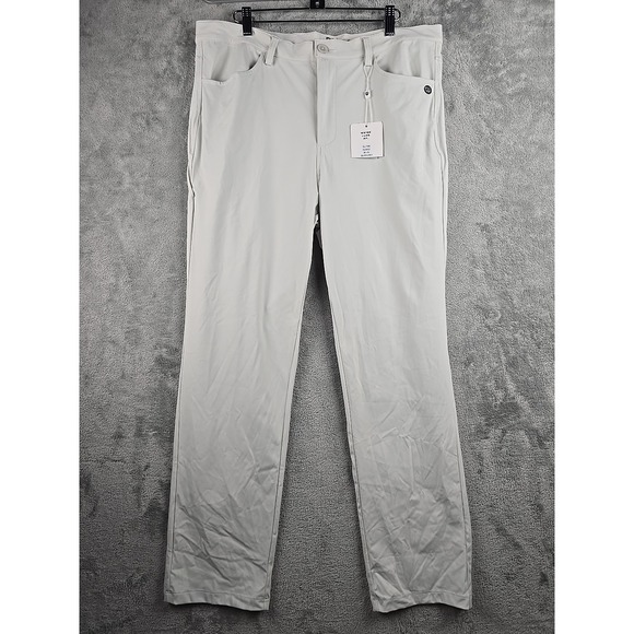 Graham Luxe Other - Graham Luxe All Time Pants Mens 36x30 Light Gray Stretch Golf Performance Soft‎